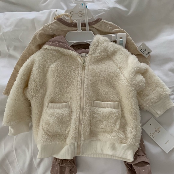 Baby 3-6 month fleece coat/pants/onsie set - Picture 1 of 4